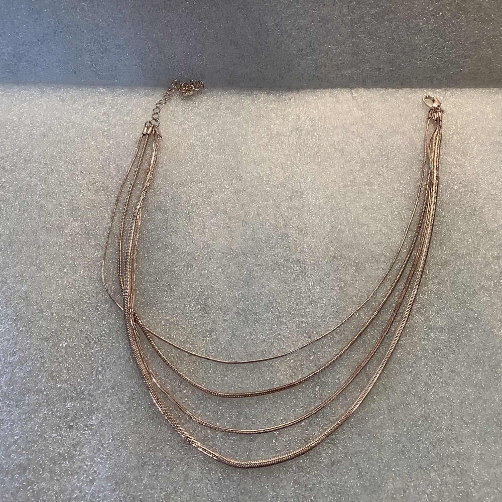 Lauren Conrad Multi String Rose Gold Tone Necklace NWT 16 Inch